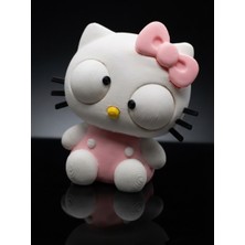 Demirhan3D 🎀 Hareketli Gözler Hello Kitty Figürü 10 cm | 3D Baskı Pla Dekoratif Masaüstü Süsü | Sevimli Hediyelik ve Koleksiyon