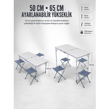 İlk El Grup 4 Sandalyeli Katlanabilir Kamp Masası Portatif Bahçe Kamp ve Piknik Masa Seti