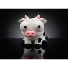 Demirhan3D 🐮 Hareketli Gözlü Inek Figürü 7 cm | 3D Baskı Pla Dekoratif Hayvan Figürü | Masaüstü Süsü ve Hediyelik Koleksiyon