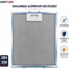 Abnturk 339X284MM Alüminyum Davlumbaz Aspiratör Filtresi 3 Katmanlı Tel Yağ Filtresi Tse Uygun