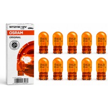Osram WY21W 12V 21W Turuncu Sinyal Ampulü Gerçek Cam Japon Üretim Orijinal 10'lu Kutu