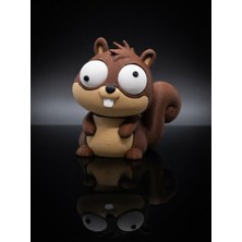 Demirhan3D 🐿️ Hareketli Gözlü Sincap (Squirrel) Figürü 10 cm | 3D Baskı Pla Dekoratif Hayvan Figürü | Masaüstü Süsü ve Hediyelik Koleksiyon
