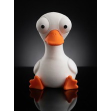 Demirhan3D 🦢 Hareketli Gözler Kaz Figürü 12 cm | 3D Baskı Pla Dekoratif Hayvan Figürü | Masaüstü Süsü ve Hediyelik Koleksiyon