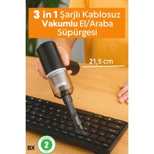 Eco Lounge 3 In 1 Şarjlı Kablosuz Vakumlu El Süpürgesi Araç, Ev ve Ofis Için Güçlü Taşınabilir Mini Elektrikli Süpürge