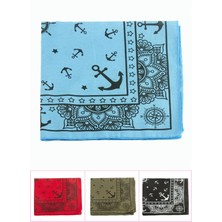 Eco Lounge Çapa Desenli Keten Bandana 50*50