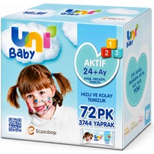 Uni Baby Islak Havlu Mendil 52 Yaprak Aktif 72 Li Set (18PK*4) 3744 Yaprak