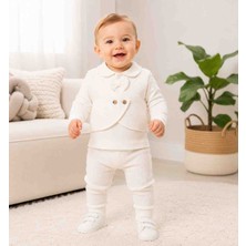 Babys Tasarım Erkek Bebek Papyon Detaylı 2'li Takım Uzun Kollu Şık Bebek Takımı