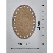 Mu Art Ahşap Ahşap 15X10,5 cm 1 Ad Oval Tepsi Örgü Plakası Supla Delikli Altlık Tığ Taban Işi Sepet Tabanı