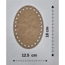 Mu Art Ahşap Ahşap 18X12,5 cm 1 Ad Oval Tepsi Örgü Plakası Supla Delikli Altlık Tığ Taban Işi Sepet Tabanı
