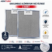 Abnturk 2 Adet 339X284MM Alüminyum Davlumbaz Aspiratör Filtresi 3 Katmanlı Tel Yağ Filtresi Tse Uygun
