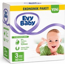 Evy Baby Bebek Bezi 3 Beden 5-9 kg Midi 60 Adet Süper Ekonomik Pk