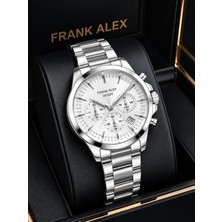 Frank Alex Kronometreli Kadran 2 Yıl Garantili Çelik Kordon 3 Atm Erkek Kol Saati FG.X7276.4