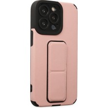 Vexor iPhone 13 Pro Max Kılıf Mega Standlı Silikon - Pudra