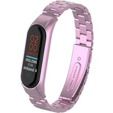 Vexor Mi Band 4 Metal Baklalı Kordon - Rose