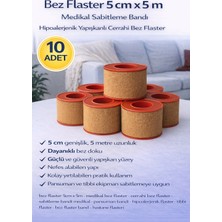 Bezos Bez Flaster 5 cm x 5 M Sabitleyici Tıbbi Bant Güçlü Yapışkanlı 10 Adet