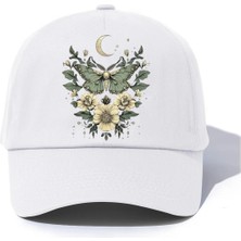 L'eivor Hilal & Kelebek Baskılı Kadın Çıt Çıtlı Şapka