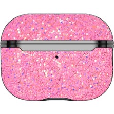 Bezos Airpods 3 (3.nesil) Bright Simli Airpods Kapak - Pembe