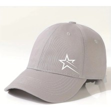 L'eivor Star Baskılı Siyah Çıt Çıtlı Şapka