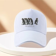 L'eivor Ama Neden? Nihilist Penguen Baskılı Çıt Çıtlı Şapka
