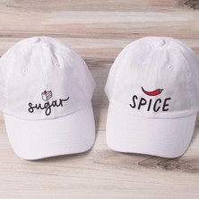 L'eivor Tatlı & Acı Sevgili Çift Kombini Ikili Çıt Çıtlı Beyaz Şapka Takımı