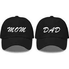 L'eivor Mom & Dad Baskılı Çift 2' Li Çıt Çıtlı Şapka
