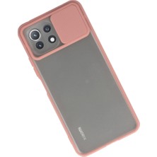 Bezos Mi 11 Lite Kılıf Palm Buzlu Kamera Sürgülü Silikon - Pembe