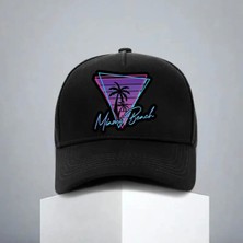 L'eivor Retro Futuristic Miami Baskılı Çıt Çıtlı Şapka