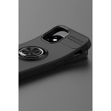 Bezos iPhone 12 Mini Kılıf Range Yüzüklü Silikon - Kırmızı