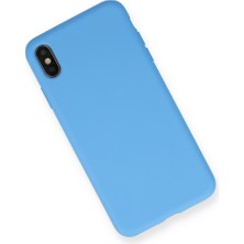 Bezos iPhone Xs Max Kılıf Nano Içi Kadife Silikon - Mavi