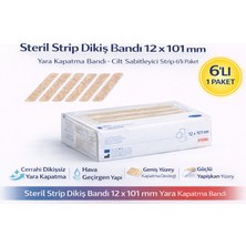 Bezos Steril Strip Dikiş Bandı 12 x 101 mm Yara Kapatma Bandı Cilt Sabitleyici Strip 6lı Paket