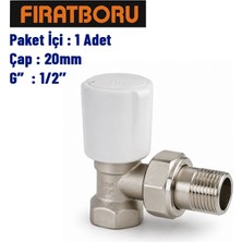 Fırat Pp Düz Radyatör Vana 20MM, 1/2'', 1 Adet, 7B92020127