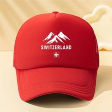 L'eivor Switzerland Baskılı Fileli Çıt Çıtlı Şapka