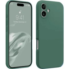 Bezos iPhone 16 Kılıf First Silikon - Koyu Yeşil