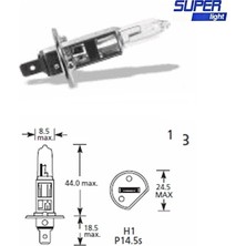 Bezos Super Light H1 Halojen Far Ampülü 12 Volt 60-55 Watt