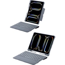 Bezos T5504D iPad Pro 11 (2024) Kılıf Palermo Ledli Klavyeli Standlı Tablet Kılıfı - Siyah