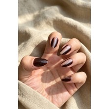 Easy Beauty Kedi Gözü Takma Tırnak Large Kısa Badem Takma Tırnak 10 Adet Bedene Göre