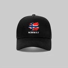 L'eivor Norway Baskılı Siyah Çıt Çıtlı Şapka