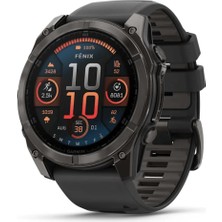 1001 Fenix 8 – 51MM Amoled Sapphire Karbon Gri Dlc, Siyah/gri Silikon Kayışlı