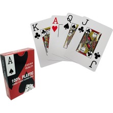 1001 Kırmızı Pvc Plastik Su Geçirmez Jumbo Blackjack Iskambil Oyun Kağıdı CIN443KR