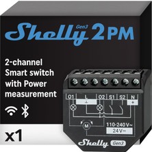 1001 Plus 2pm Gen3 | Wi-Fi ve Bluetooth 2 Kanallı Akıllı Röle Şalteri | Elektrik Tüketimi Ölçüml