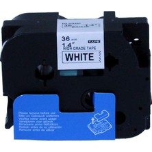1001 Brother P-Touch HGE-261 Beyaz Etıkete Sıyah Yüksek Çözünürlük (36MM x 8m) Muadil Etiket