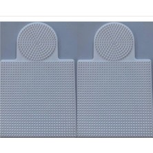 1001 2 Adet Ütü ile Yapışan Boncuk Dizme Tablası Büyük Boy - Kare : 15,5 cm - Daire : 8,5 cm - Bey
