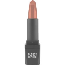 1001 Uzun Süre Kalıcı Yoğun Renk Veren Nemlendirici Parlak Ruj - Glossy Lipstick 302 Nude