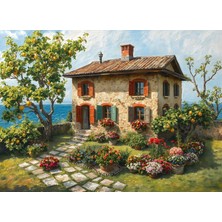 1001 1000 Parça Bahar Kokulu Sahil Evi Puzzle - Çiçekli Ev