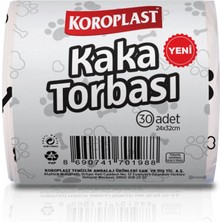 1001 Kaka Torbası 30'lu Set, Kötü Koku Kontrolü Sağlayan Kedi Köpek Kaka Torbası 24X32 Cm, Kolay K