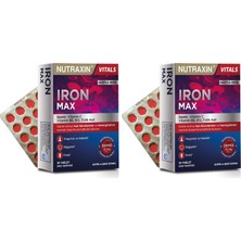 1001 Iron Max 30 Tablet – Demir, C Vitamini, Folik Asit ve B12 Vitamini Içeren Takviye (2 Paketi)