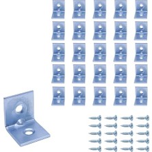 1001 Mr.bracket 25 Ad. L Demir Gönye Köşebent 16X16X16MM- Mobilya Dolap Raf Masa Köşe Bağlantı Bir