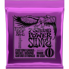 1001 Power Slinky 7 Telli Nikel Yara Elektro Gitar Telleri, Ölçü 11-58