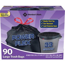 1001 Bir Üye Markası 33 Galon Power-Guard Ipli Çöp Torbaları (90 Ct.) - 1'li Paket