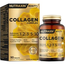 1001 Collagen Complex Tablet | 5 Tip Kolajen (Tip I, Iı, Iıı, V, X) + Hyalüronik Asit, Elastin, C Vitami